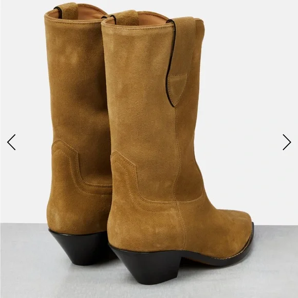 Isabel Marant Dahope Tan Suede Western Boots - Picture 3 of 8